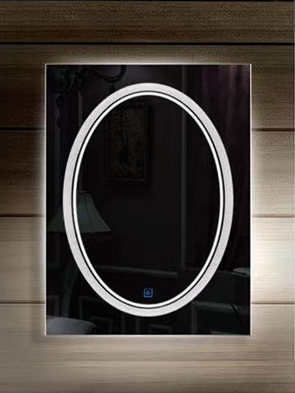Oglindă de baie B38 LED Smart pătrată cu ecran tactil cu afișare a temperaturii